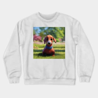 Sausage Dog Dachshund Puppy Art Crewneck Sweatshirt